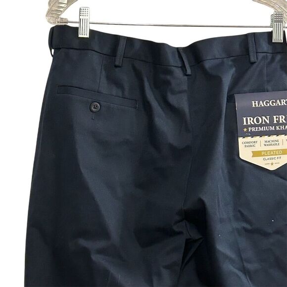 Haggar Men's Iron Free Khaki Pants Blue Size 36x29 Classic Fit - Picture 10 of 15